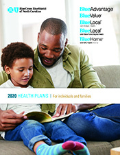 image shows Blue Advantage brochure on Harrell Financial Services website